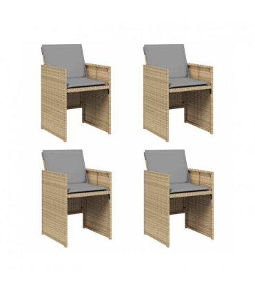 vidaXL Garden Chair | Set of 4 | Mix Beige, Light Grey