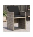 vidaXL Garden Chairs with Cushions 4 pcs Light Grey Poly Rattan