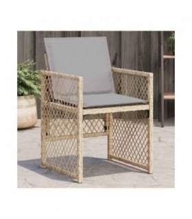 vidaXL Garden Chairs with Cushions 4 pcs Mix Beige Poly Rattan