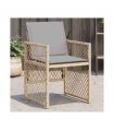 vidaXL Garden Chairs with Cushions 4 pcs Mix Beige Poly Rattan