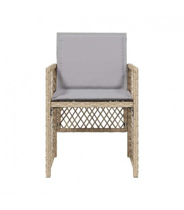 vidaXL Garden Chairs with Cushions 4 pcs Mix Beige Poly Rattan