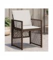 vidaXL Garden Chairs with Cushions 4 pcs Brown Poly Rattan
