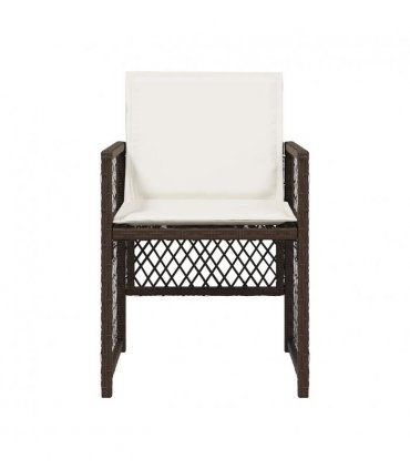 vidaXL Garden Chairs with Cushions 4 pcs Brown Poly Rattan