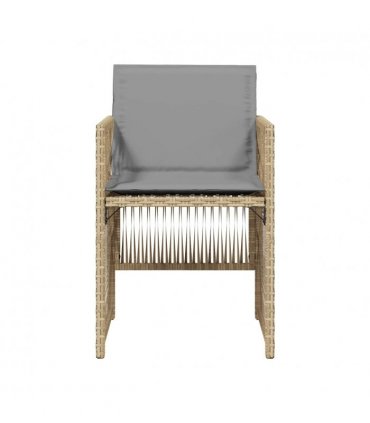 vidaXL Garden Chairs with Cushions 4 pcs Mix Beige Poly Rattan — V0672223996