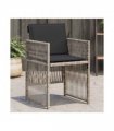 vidaXL Garden Chairs with Cushions 4 pcs Light Grey Poly Rattan — V0672223998