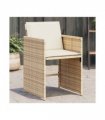 vidaXL Garden Chairs with Cushions 4 pcs Beige Poly Rattan