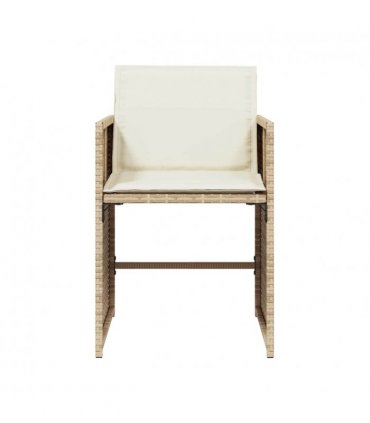 vidaXL Garden Chairs with Cushions 4 pcs Beige Poly Rattan