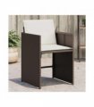 vidaXL Garden Chairs with Cushions 4 pcs Brown Poly Rattan — V0672224003