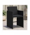 vidaXL Garden Chairs with Cushions 4 pcs Black Poly Rattan