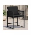 vidaXL Garden Chairs with Cushions 4 pcs Black Poly Rattan — V0672224010