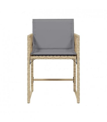 vidaXL Garden Chairs with Cushions 4 pcs Mix Beige Poly Rattan — V0672224011