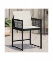 vidaXL Garden Chairs with Cushions 4 pcs Black Poly Rattan — Colour: black and cream