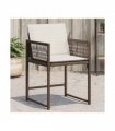 vidaXL Garden Chairs with Cushions 4 pcs Brown Poly Rattan — V0672224014