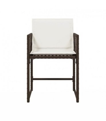 vidaXL Garden Chairs with Cushions 4 pcs Brown Poly Rattan — V0672224014
