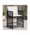 vidaXL Garden Chairs with Cushions 4 pcs Black Poly Rattan — Colour: black and cream — V0672224017