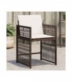 vidaXL Garden Chairs with Cushions 4 pcs Brown Poly Rattan — V0672224018