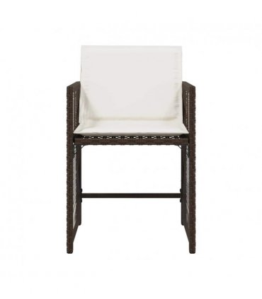 vidaXL Garden Chairs with Cushions 4 pcs Brown Poly Rattan — V0672224018
