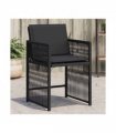 vidaXL Garden Chairs with Cushions 4 pcs Black Poly Rattan — V0672224019