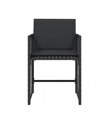 vidaXL Garden Chairs with Cushions 4 pcs Black Poly Rattan — V0672224019