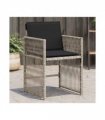 vidaXL Garden Chairs with Cushions 4 pcs Light Grey Poly Rattan — V0672224021