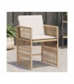 vidaXL Garden Chairs with Cushions 4 pcs Beige Poly Rattan — V0672224022
