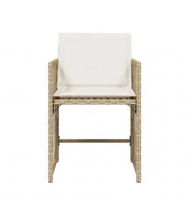 vidaXL Garden Chairs with Cushions 4 pcs Beige Poly Rattan — V0672224022