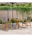 vidaXL 3 Piece Garden Dining Set Solid Wood Acacia — Size: 85 x 85 x 75 cm