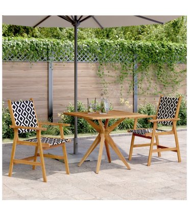vidaXL 3 Piece Garden Dining Set Solid Wood Acacia — Size: 85 x 85 x 75 cm