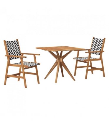 vidaXL 3 Piece Garden Dining Set Solid Wood Acacia — Size: 85 x 85 x 75 cm