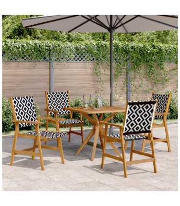 vidaXL 5 Piece Garden Dining Set Solid Wood Acacia — Size: 85 x 85 x 75 cm