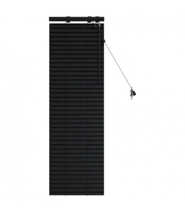 vidaXL Venetian Blind Black 45 x 130 cm 35 mm Solid Paulownia Wood