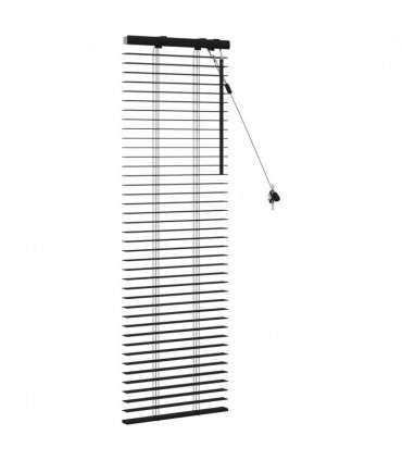 vidaXL Venetian Blind Black 45 x 130 cm 35 mm Solid Paulownia Wood