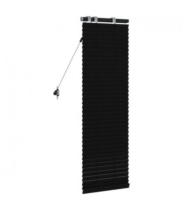 vidaXL Venetian Blind Black 45 x 130 cm 35 mm Solid Paulownia Wood