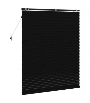 vidaXL Venetian Blind Black 130 x 160 cm 35 mm Solid Paulownia Wood