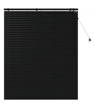 vidaXL Venetian Blind Black 125 x 160 cm 35 mm Solid Paulownia Wood