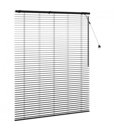 vidaXL Venetian Blind Black 125 x 160 cm 35 mm Solid Paulownia Wood