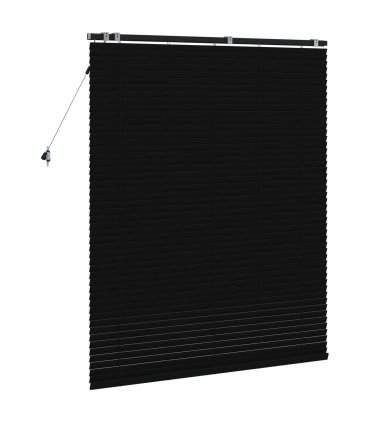 vidaXL Venetian Blind Black 125 x 160 cm 35 mm Solid Paulownia Wood