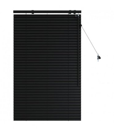 vidaXL Venetian Blind Black 80 x 130 cm 35 mm Solid Paulownia Wood
