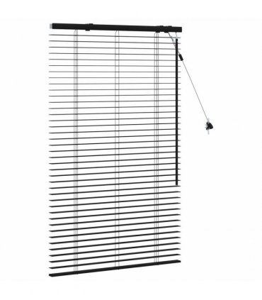 vidaXL Venetian Blind Black 80 x 130 cm 35 mm Solid Paulownia Wood