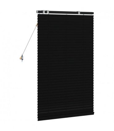 vidaXL Venetian Blind Black 80 x 130 cm 35 mm Solid Paulownia Wood