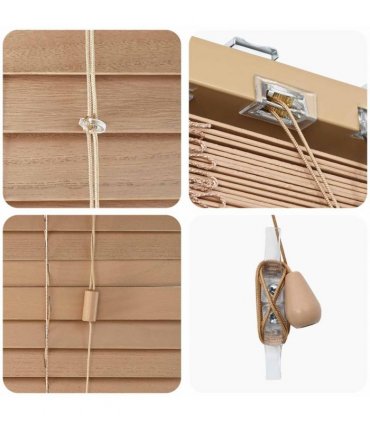 vidaXL Venetian Blind Oak Look 105 x 160 cm 35 mm Solid Paulownia Wood