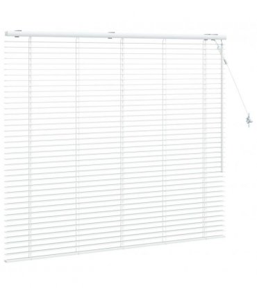 vidaXL Venetian Blind White 150 x 130 cm 35 mm Solid Paulownia Wood