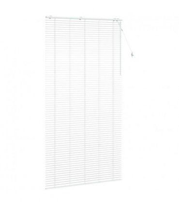 vidaXL Venetian Blind White 125 x 250 cm 35 mm Solid Paulownia Wood