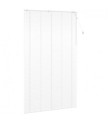 vidaXL Venetian Blind White 145 x 250 cm 35 mm Solid Paulownia Wood