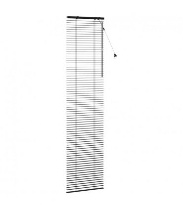 vidaXL Venetian Blind Black 55 x 250 cm 35 mm Solid Paulownia Wood