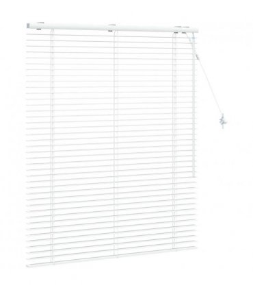 vidaXL Venetian Blind White 120 x 130 cm 35 mm Solid Paulownia Wood