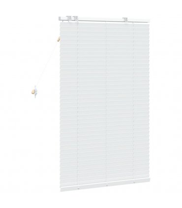 vidaXL Venetian Blind White 90 x 130 cm 35 mm Solid Paulownia Wood