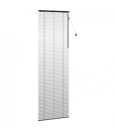 vidaXL Venetian Blind Black 90 x 250 cm 35 mm Solid Paulownia Wood