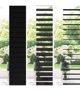 vidaXL Venetian Blind Black 100 x 160 cm 35 mm Solid Paulownia Wood