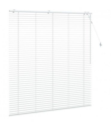 vidaXL Venetian Blind White 145 x 160 cm 35 mm Solid Paulownia Wood